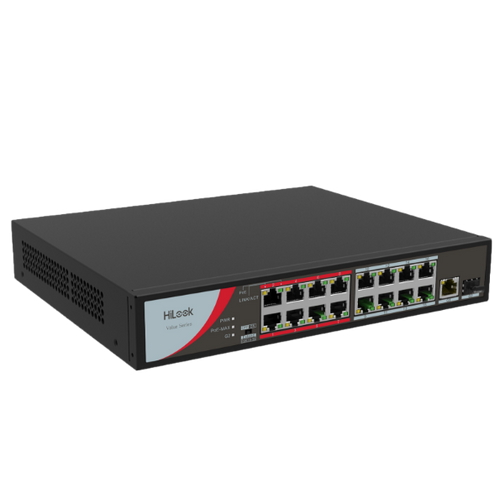 NS-0318P-130 - HILOOK NS-0318P-130 - 16 Port 10/100 Fast Ethernet Unmanaged POE Switch w/ 130W 16x 100Mbps PoE & 1x 100Mbps