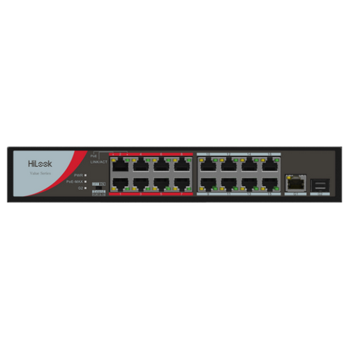 NS-0318P-130 - HILOOK NS-0318P-130 - 16 Port 10/100 Fast Ethernet Unmanaged POE Switch w/ 130W 16x 100Mbps PoE & 1x 100Mbps