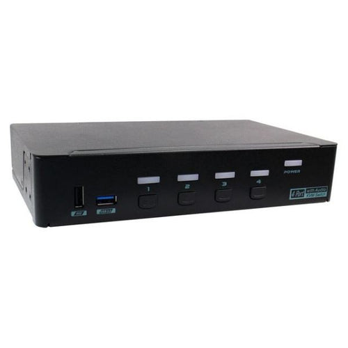 PAAG-E3114 - REXTRON PAAG-E3114 - 4 Port USB-A KVM Switch w/ Audio & Hotkey Control. 4 Computers Share Up to 4x USB