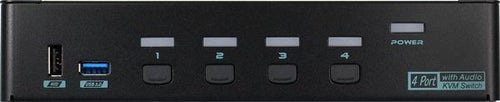 PAAG-E3114 - REXTRON PAAG-E3114 - 4 Port USB-A KVM Switch w/ Audio & Hotkey Control. 4 Computers Share Up to 4x USB