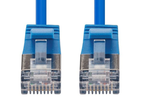 DYNAMIX PLSSE-C6A-0-75 - 0.75m Cat6A S/FTP Blue 10G LSZH Patch Lead 34AWG 802.3af Shielded Plug.
