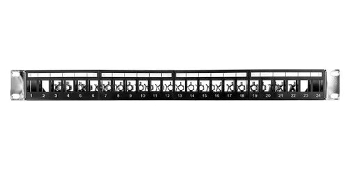 PP-UK-24RMV2 - DYNAMIX PP-UK-24RMV2 - 24 Port 19'' 1RU STP / UTP Unloaded Keystone Patch Panel w/ Rear Cable Management