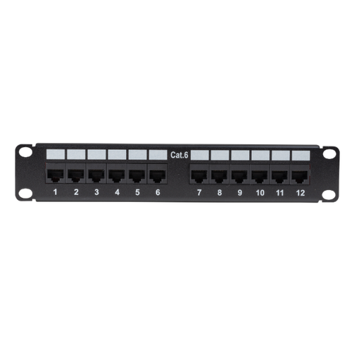 PP10-C6-12 - DYNAMIX PP10-C6-12 - 10'' 12 Port Cat6 Patch Panel for 10'' Cabinet R10 series