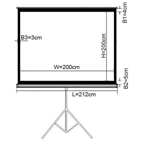 PSDB112 - BRATECK PSDB112 - 112'' Projector Screen w/ Tripod 1:1 Aspect ratio 2m x 2m (WxH)