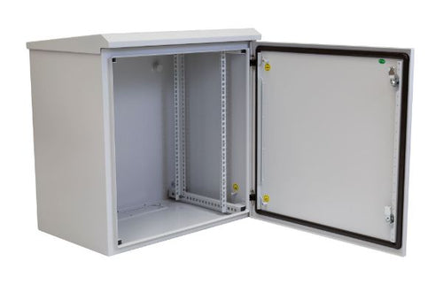 RODW12-600 - DYNAMIX RODW12-600 - 12RU Outdoor Wall Mount Cabinet 611x625x640mm (WxDxH). IP65 Rated Lockable Front Door