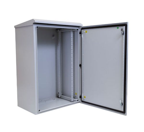 RODW18-600 - DYNAMIX RODW18-600 - 18RU Outdoor Wall Mount Cabinet 611x625x915mm (WxDxH). IP65 Rated Lockable Front Door