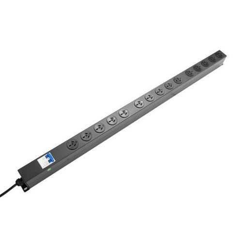 RPR-15VMCB - DYNAMIX RPR-15VMCB - 15 Outlet Vertical Power Rail (10A) w/ 6kA C-Curve MCB Circuit Breaker on/off switch