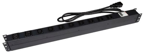 RPR-IEC-16A10V - DYNAMIX RPR-IEC-16A10V - 10 Outlet Vertical Power Rail (8x 10A IEC C13 & 2x 16A IEC C19). 6KA C-Curve Circuit
