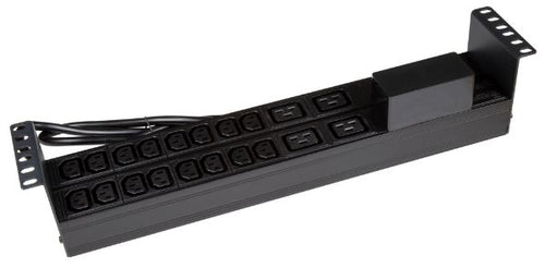 RPR-IEC-16A20H - DYNAMIX RPR-IEC-16A20H - 20 Outlet Horizontal Power Rail 16x 10A IEC C13 & 4x 16A C19. w/ 6KA C-Curve Circuit