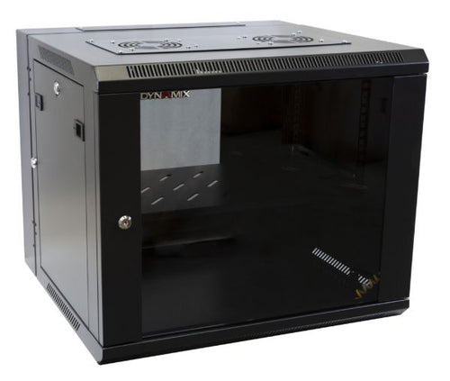 RSFDS9-600 - DYNAMIX RSFDS9-600 - 9RU Universal Swing Wall Mount Cabinet. Removable Back supplied with Left & Right Hin