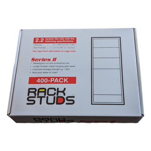 RSL2400 - RACKSTUDS RSL2400 - Series II 400-pack Maroon Smart Rack Mounting System. Replacement for Cage Nuts
