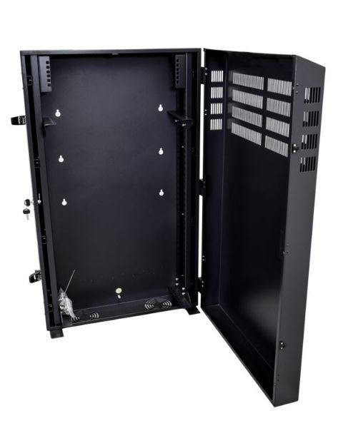 RVWM0204S - DYNAMIX RVWM0204S - 4RU Vertical Wall Mount Cabinet w/ 2RU Horizontal Mounting Rails. 650x230x600mm