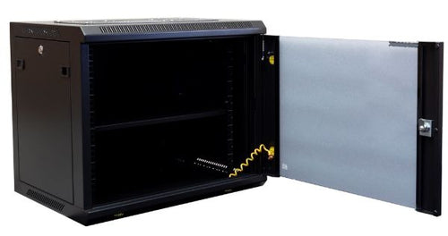 RWM9 - DYNAMIX RWM9 - 9RU Wall Mount Cabinet 450mm Deep (600 x 450 x 501mm) Incl 1x Fixed Shelf 2x Fan