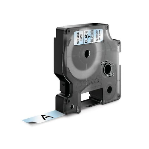 S0720500 - DYMO S0720500 - Genuine D1 Label Cassette Tape 12mm x 7M Black on Clear. Suitable for the LabelManager