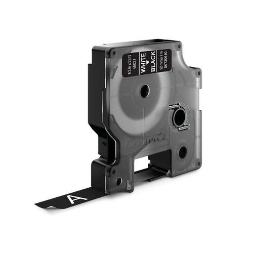 S0720610 - DYMO S0720610 - Genuine D1 Label Cassette Tape 12mm x 7M White on Black Suitable for the Label Manage