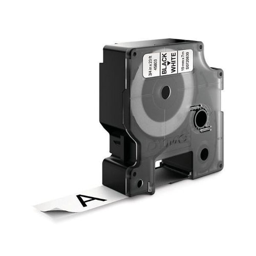 S0720830 - DYMO S0720830 - Genuine D1 Label Cassette Tape 19mm x 7M Black on White Suitable for the Label Manager