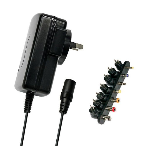 SPA250 - DYNAMIX SPA250 - 2.5A Switch Mode Power Adapter 3/5/6/7.5/ 9/12V DC. 7x Interchangeable Power
