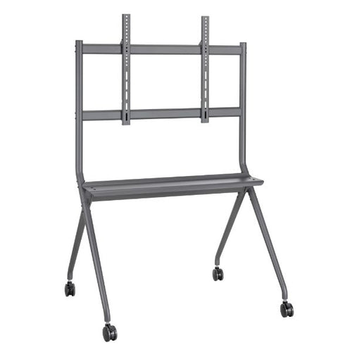 BRATECK TTF15-68FW - 50-86'' Heavy-Duty Studio TV Cart/Trolley Up to 120Kgs Inc Large 75mm Caster Wheels