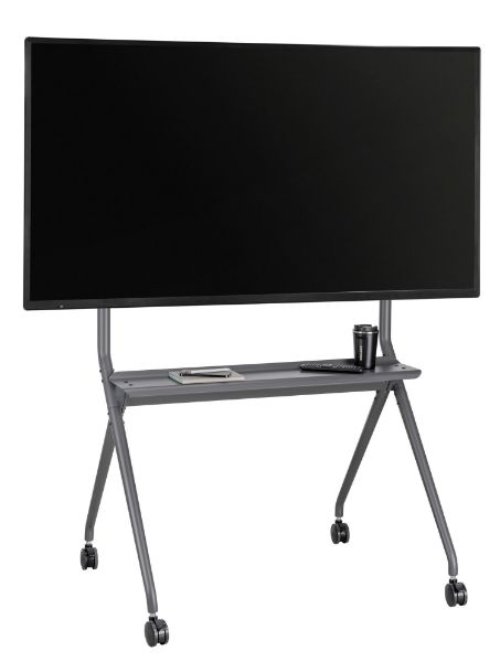 BRATECK TTF15-68FW - 50-86'' Heavy-Duty Studio TV Cart/Trolley Up to 120Kgs Inc Large 75mm Caster Wheels