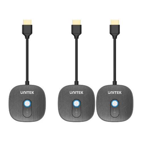 V1711A - UNITEK V1711A - Wireless 1080p HDMI Transmitter with 2x Receivers Supports Dual Screen Mirroring