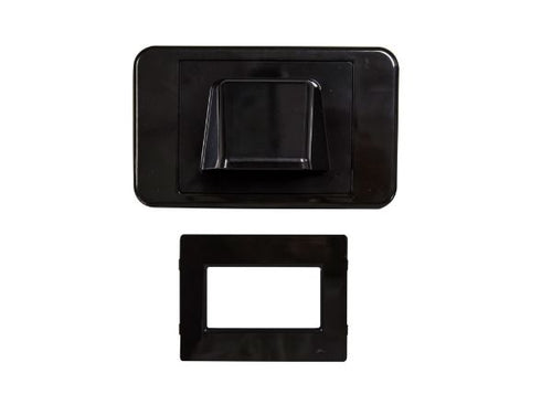 AMDEX WP-BULLNOSE-BLK - Combination Flush & Bullnose Cable Management Wall Plate w/ Brush Black Colour