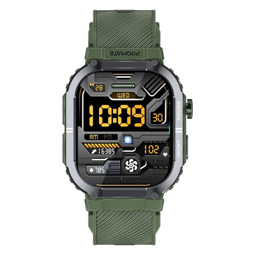 PROMATE XWATCH-SL-GRN - IP68 Smartwatch w/ 2.01'' Display & Bluetooth Calling. Fitness Tracker Pedometer