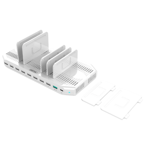 Y-2190 - UNITEK Y-2190 - 10-Port USB Smart Charging Station 9 Port 2.4A USB-A + 1x Port QC 3.0 USB-A)