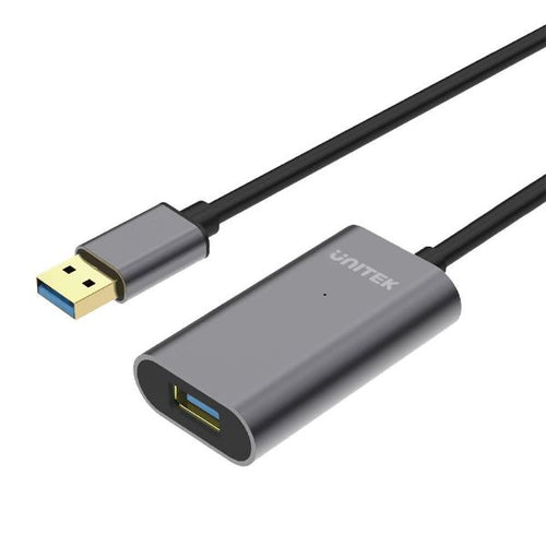Y-3005 - UNITEK Y-3005 - 10m USB 3.0 Aluminium Extension Cable. Built-in Ext Chipset Supports Extended