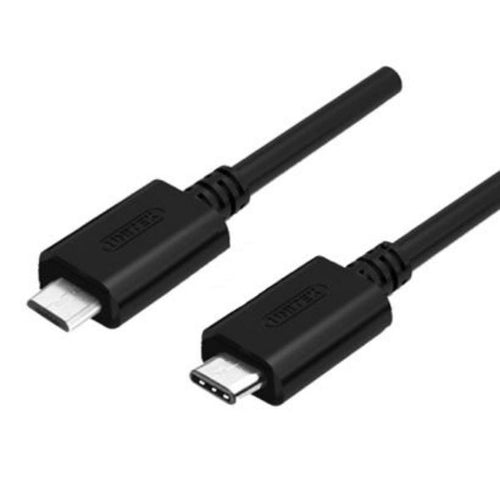 UNITEK Y-C473BK - 1m USB 2.0 USB-C Male to Micro-B Male Cable. OD: 2.8mm Nickel Plated