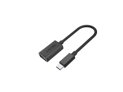 UNITEK Y-C476BK - 0.2m USB 3.0 USB-C Male to USB-A Female. OD: 4.0mm Nickel Plated Ultra-Compact