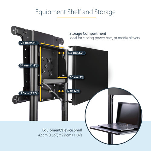 StarTech.com MBLTVSTNDEC - Mobile TV Cart/Stand 37-70in VESA Mount
