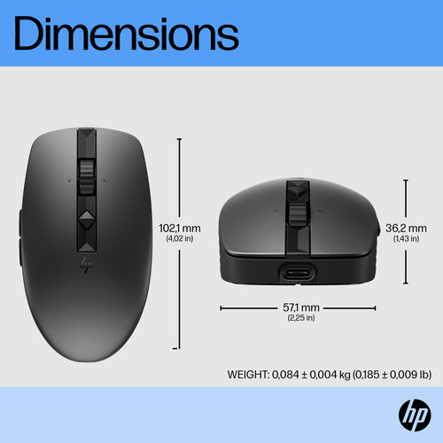 6E6F2AA - HP 710 RECHBL Silent BLK Bluetooth Mouse