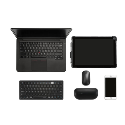 K75502US - KENSINGTON MULTI-DEVICE DUAL WIRELESS COMPACT/TRAVEL KEYBOARD, WIN/IOS/MAC, BLACK, 3Y