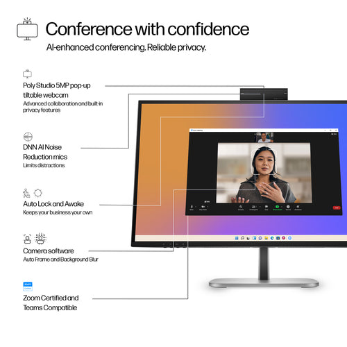 HP Series 5 Pro 527pm 27 inch QHD USB-C Conferencing Monitor -  WHILE STOCK LASTS