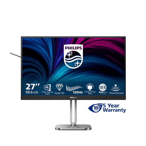 27B2N4500/75 - PHILIPS 27B2N4500/75 27" 16:9 2K QHD IPS LED 120HZ, 4MS, HDMI, DP, USB-C, SPK, H/ADJ, 4YR
