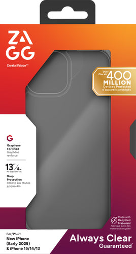 ZAGG Crystal Palace Clear Case, Apple iPhone 17e, 16e, 15, 14, 13