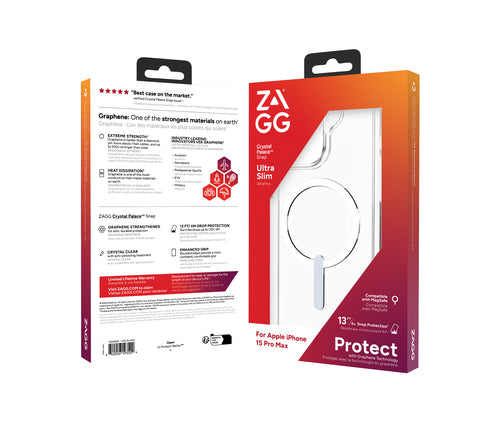 Zagg International 702312619 - ZAGG Crystal Palace Snap - iPhone 15 Pro Max - Clear