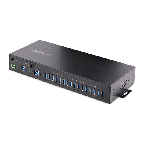 STARTECH.COM 16-PORT INDUSTRIAL USB 3.0 HUB/SWITCH 5GBPS, METAL, MOUNTABLE 2 YR