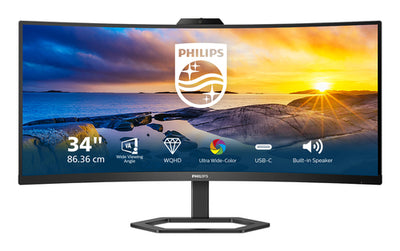 34E1C5600HE/75 - PHILIPS 34E1C5600HE/75 34" 21:9 CURVED WQHD,MPRT 1MS,HDMI,DP,USB-C,WEBCAM,LAUTSPRECHER,HÖHENVERSTELLBAR,4 JAHRE