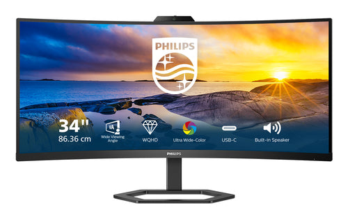 34E1C5600HE/75 - PHILIPS 34E1C5600HE/75 34" 21:9 CURVE WQHD,MPRT 1MS,HDMI,DP ,USB-C,WEBCAM,SPKR,H/ADJ,4YR