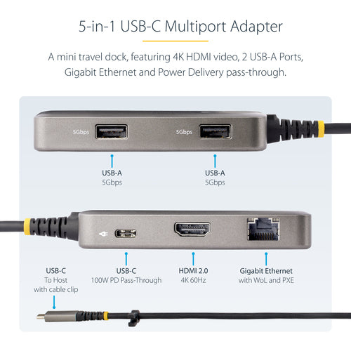 STARTECH.COM USB-C MULTIPORT ADAPTER HDMI/GBE, WORKS WITH CHROMEBOOK (WWCB) 3 YR