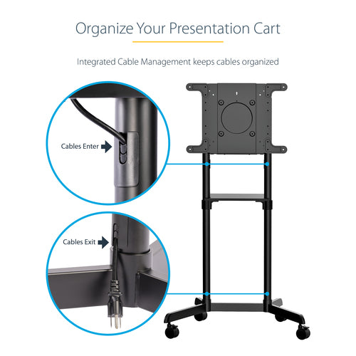 StarTech.com MBLTVSTNDEC - Mobile TV Cart/Stand 37-70in VESA Mount