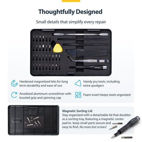 LAPTOP-TOOL-KIT - STARTECH.COM 40-PIECE COMPUTER REPAIR TOOLKIT, 30-BIT SCREWDRIVER SET, 2 YR
