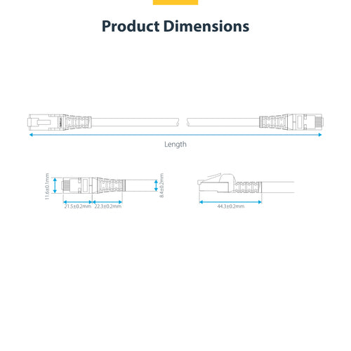 NLWH-1M-CAT8-PATCH - STARTECH.COM 1M WHITE CAT8 ETHERNET CABLE, SNAGLESS, S/FTP, 25G/40G, LTW