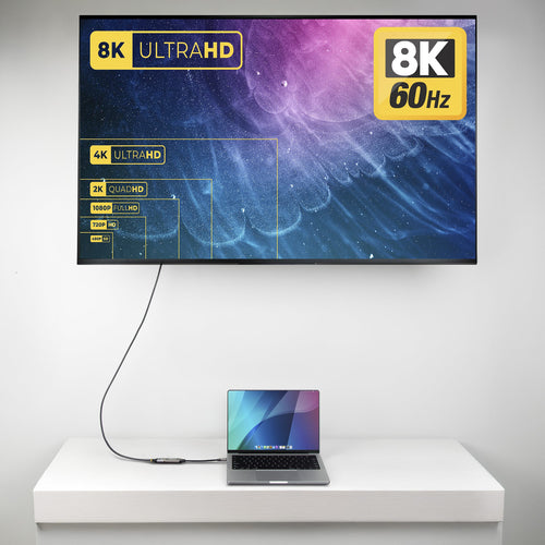 STARTECH.COM USB-C TO HDMI ADAPTER, 8K 60HZ / 4K 120HZ, USB C TO HDMI 2.1, 3 YR