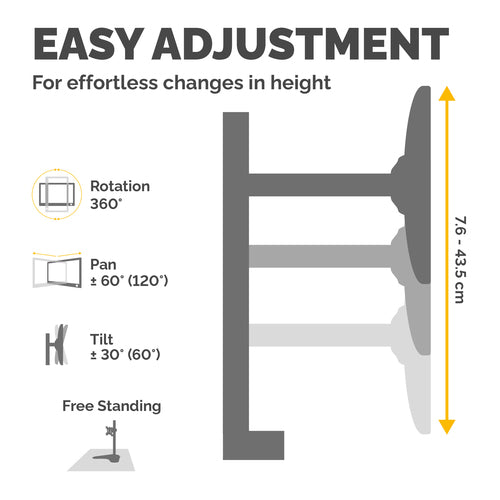 8043701 - Fellowes Monitor Arm Professional Freestanding Dual