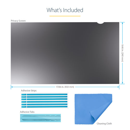 STARTECH.COM 19.5" 16:9 COMPUTER MONITOR PRIVACY FILTER, ANTI-GLARE PRIVACY SCREEN FILTER
