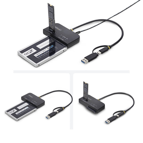 USB31CSAT3M2E - STARTECH.COM USB-C/USB-A TO M.2 NVME AND 2.5IN/3.5IN SATA ADAPTER, 10GBPS, 2 YR