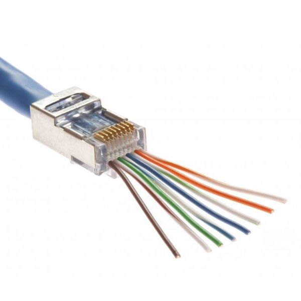 PLATINUM TOOLS 100021C - Cat5e/6 Shielded EZ-RJ45 Plug w/ Internal Ground