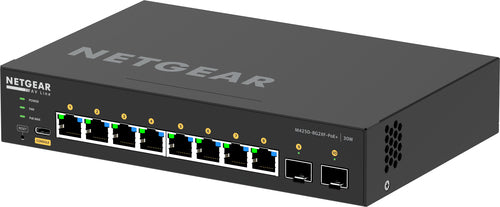 GSM4210PX-100AUS - NETGEAR   GSM4210PX-100AUS  M4250-8G2XF-POE+ DESKTOP MANAGED SWITCH 8X1G POE+ 220W AND 2X10G SFP+ AV LINE (GSM4210PX)